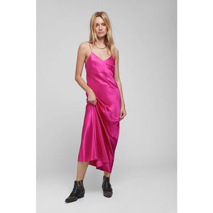 Anine Bing Women's Fuschia Pink Rosemary Slip Dress Size Small